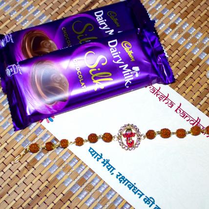 Ganesha Rakhi with Dairy Milk Silk Chocolates