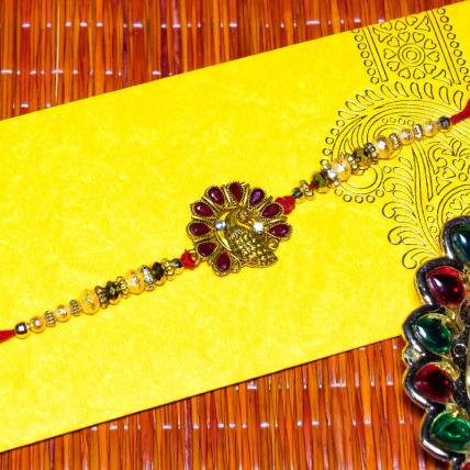 Golden Peacock Rakhi