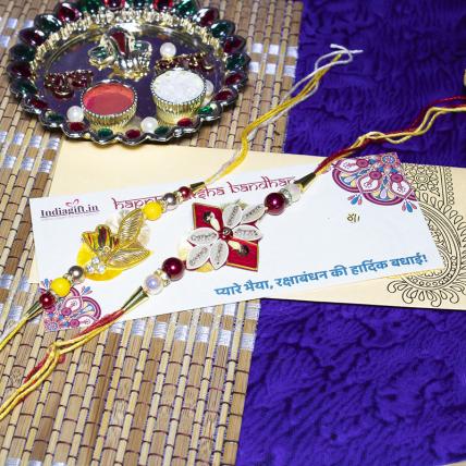 Red Yellow Rakhi Combo