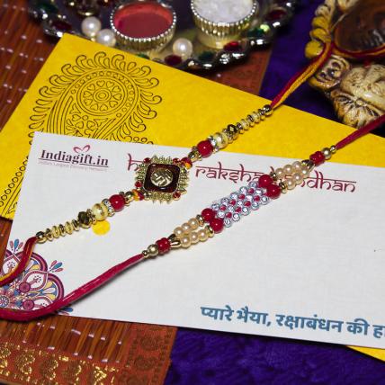 Elegant Swastik Rakhi Set