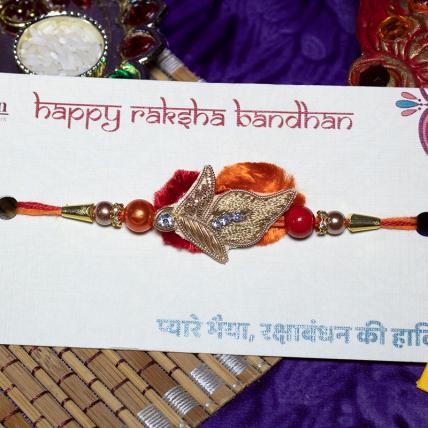 Golden Leaf Zardosi Rakhi