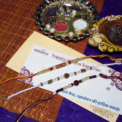 Elegant Rudraksh Rakhi Combo
