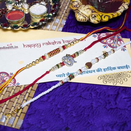 Om Rudraksh Rakhi Combo