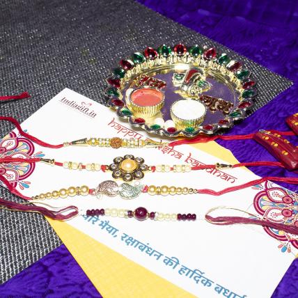 Beautiful Rakhi Combo of 4
