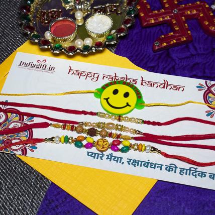 Smiley Rakhi Combo of 5