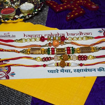 Pearl Rakhi Combo of 5
