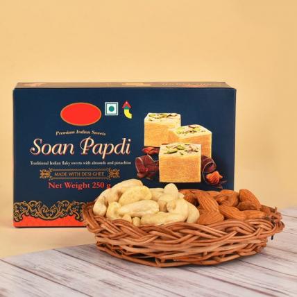 Pearl Rakhi with Dry Fruits & Soan Papdi