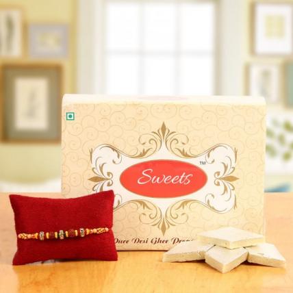 Special Rakhi with Kaju Katli