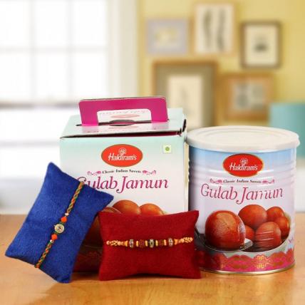 Rakhi Set with Gulaab Jamun