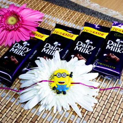 Minion Rakhi With Chocolates 