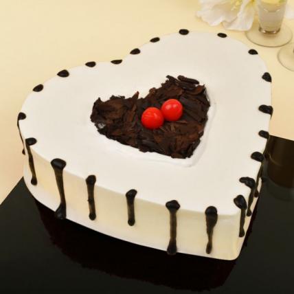 Heart Shape Black Forest Cream Cake