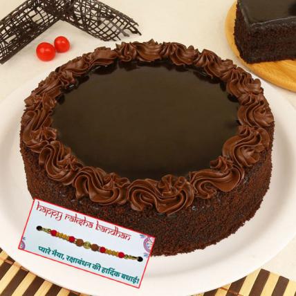 Delicious Chocolate Truffle Cake with Rakhi