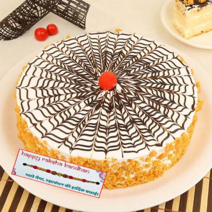 Crunchy Butterscotch Cake With Rakhi