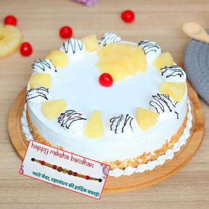 Pineapple Cream Cake with Rakhi
