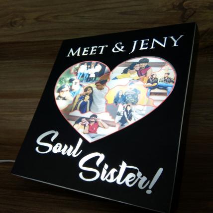 Beautiful Soul Sister Photo Frame with light