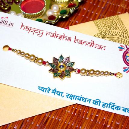 Silver Flower Rakhi