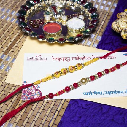 Set of 2 Rakhis - Colored Pearls