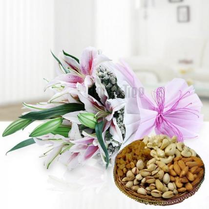 Lilies with Dry Fruits 