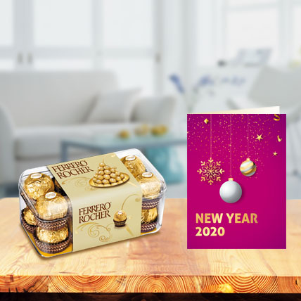 Ferrero Rocher with New Year Greeting Card