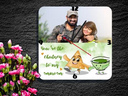 Samosa chutney photo frame clock: