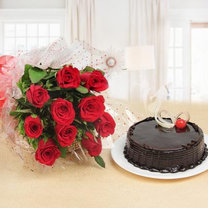 Roses and Choco Cake