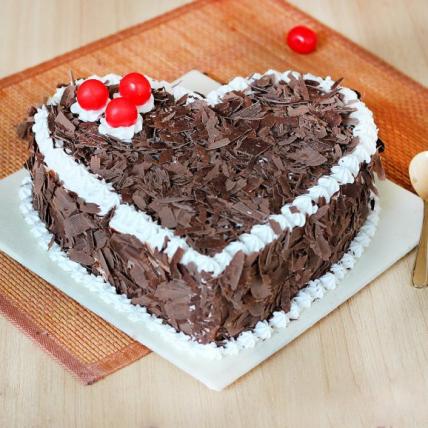 Delicious Heart Shape Blackforest Cake