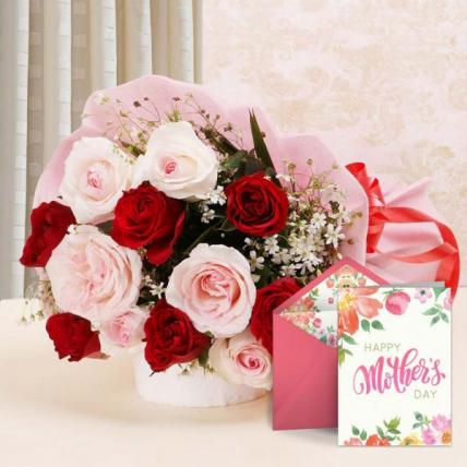 Mothers Day Cute Mix Flowers and Card