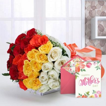 Mothers Day Elegant Mix Flowers and Card