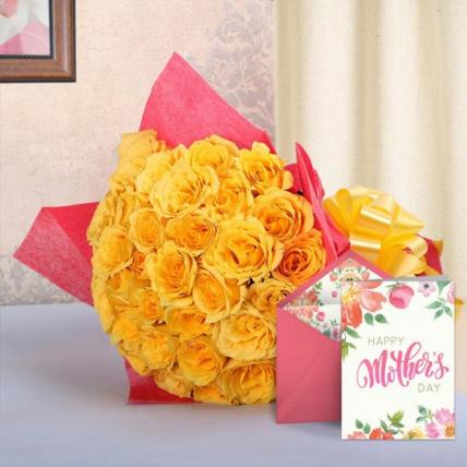 Mothers Day Yellow Flowers and Card