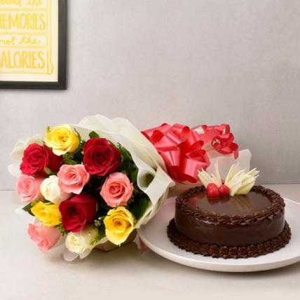 Elegant Mix Roses & Choco Combo