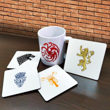 Games of Thrones Mugs and Coasters Combo