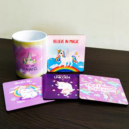 Unicorn Mugs and Coasters Combo