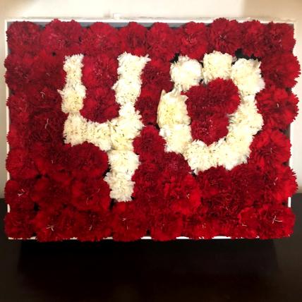 Exclusive Carnations Box of Personalised Number