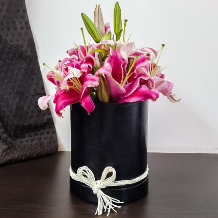 Beautiful Box of Pink Lilies