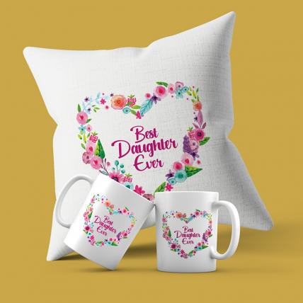 Best Daughter Ever Cushion Mug Combo