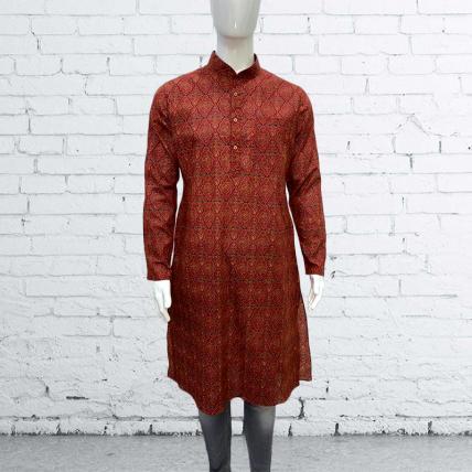 Beautiful Red Printed Cotton Kurta