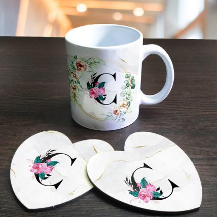 Personalised Initials Mug and coasters