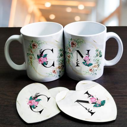 Personalised Initials Mugs and coasters set