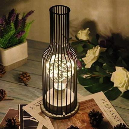 Wine Bottle LED Night Lamp (Hollow Iron)