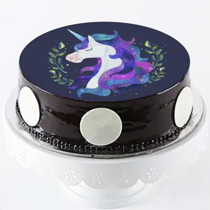 Chocolate Unicorn Photo Cake