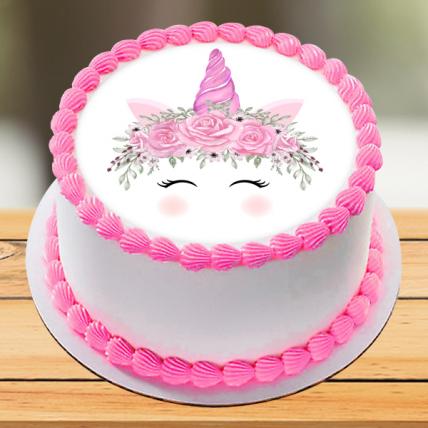 Elegant Unicorn Photo Cake