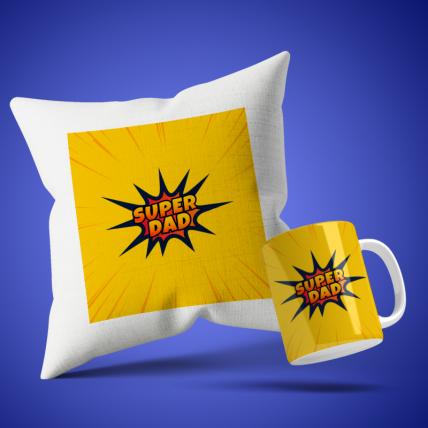 Super Dad Cushion Mug Set