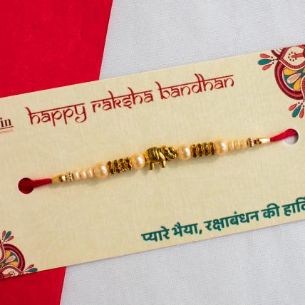 Elephant pearl Rakhi