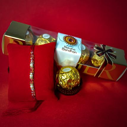 Elegant Beads Rakhi with Ferrero Rocher