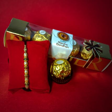 Pearly Rakhi with Ferrero Rocher