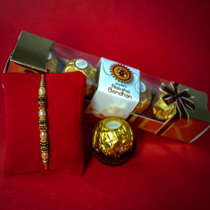Pearl Rakhi with Ferrero Rocher