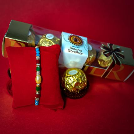 Colourful Rakhi with Ferrero Rocher