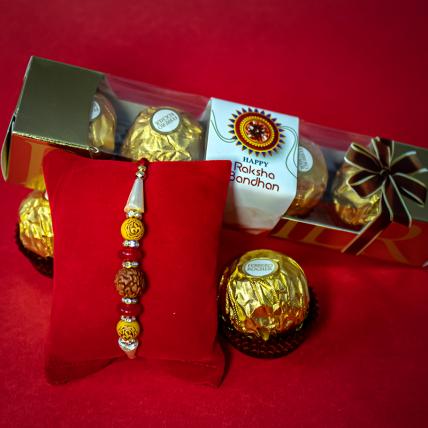 Rudraksha Rakhi with Ferrero Rocher
