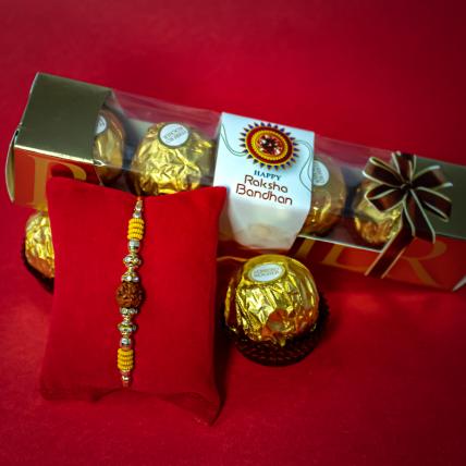 Rudraksha Rakhi and Ferrero Rocher