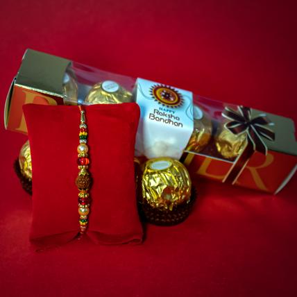 Rudraksh Rakhi & Chocolate Set